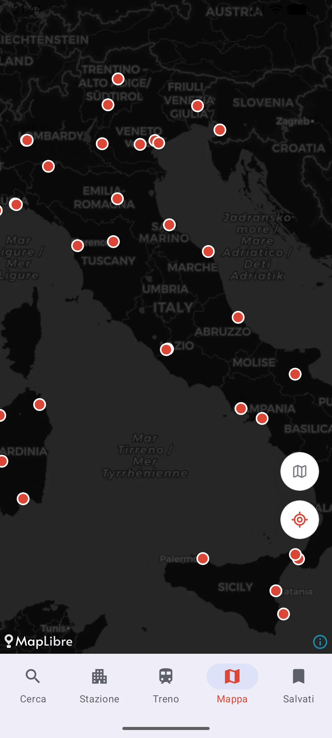 Every station in Italy